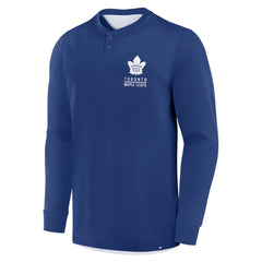 Toronto Maple Leafs Fanatics Adrenaline Push Long Sleeve Henley Shirt On Sale