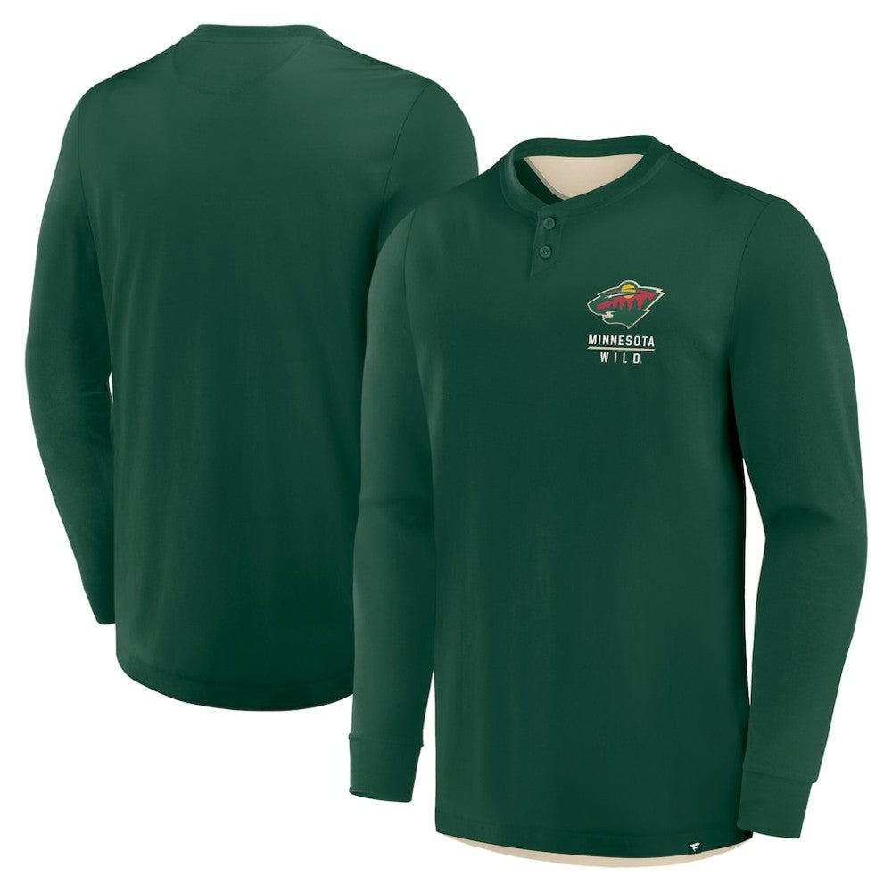Minnesota Wild Fanatics Adrenaline Push Long Sleeve Henley Shirt On Sale