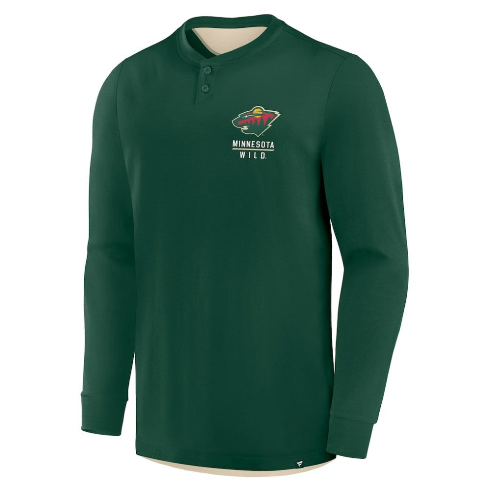 Minnesota Wild Fanatics Adrenaline Push Long Sleeve Henley Shirt On Sale
