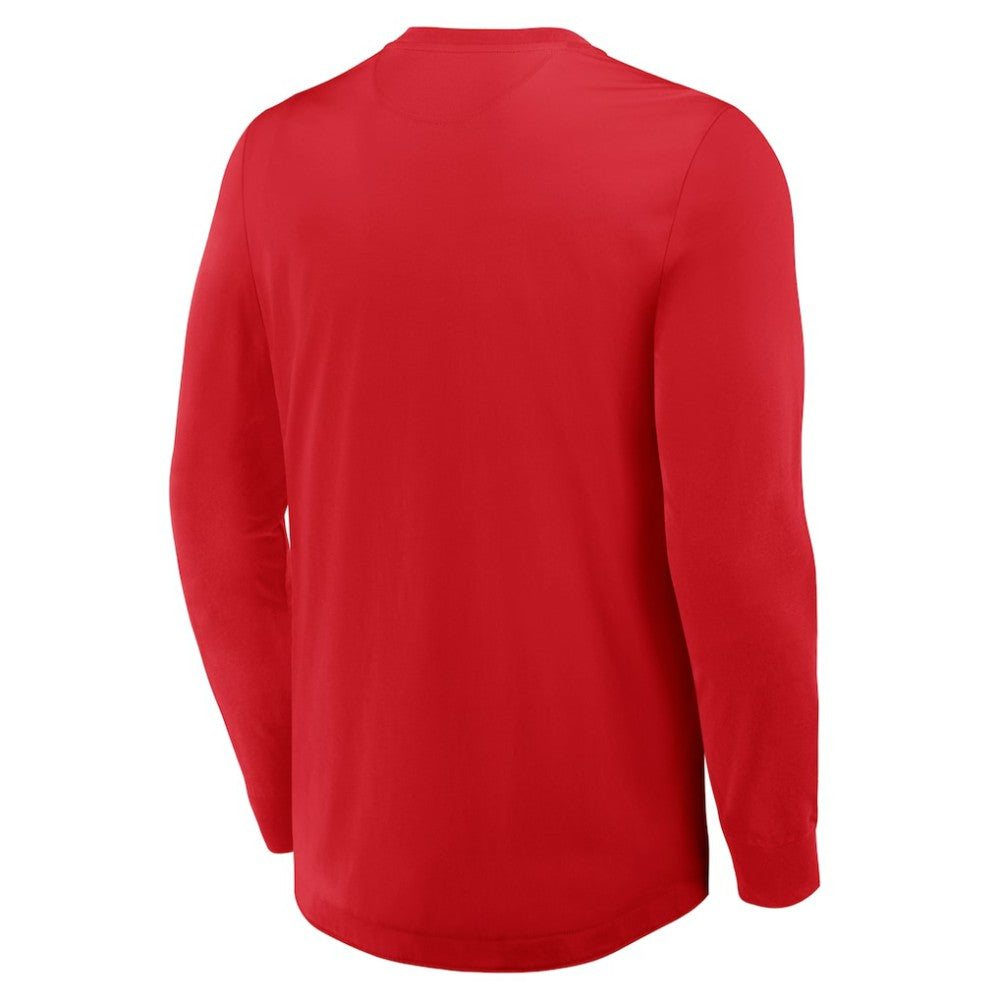 Detroit Red Wings Fanatics Adrenaline Push Long Sleeve Henley Shirt On Sale