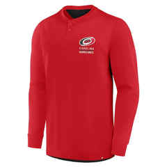 Carolina Hurricanes Fanatics Adrenaline Push Long Sleeve Henley Shirt Discount