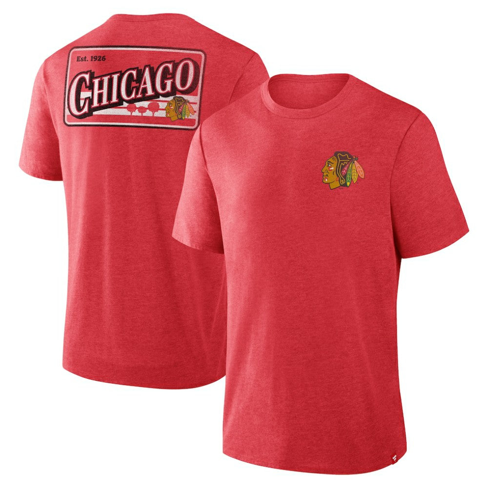 Chicago Blackhawks Fanatics Fan Lanes Tri-Blend T-Shirt For Sale