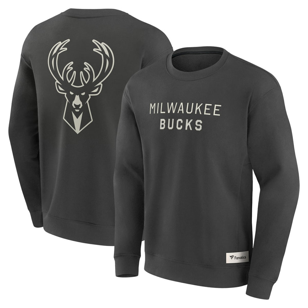 Milwaukee Bucks Elements Future Ground Lettering Pullover Sweatshirt On Sale