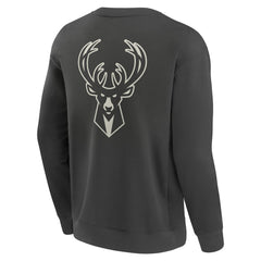 Milwaukee Bucks Elements Future Ground Lettering Pullover Sweatshirt On Sale