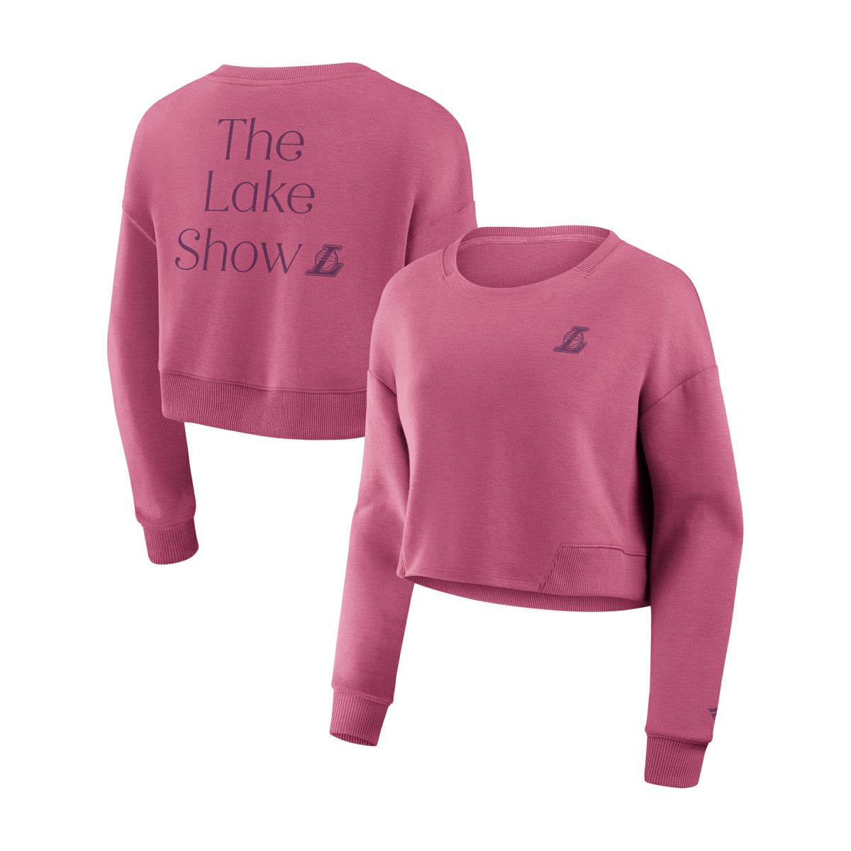 Los Angeles Lakers Women's Studio Tri-Blend Cropped Pullover Sweatshirt Discount