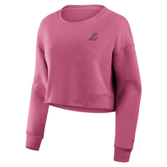 Los Angeles Lakers Women's Studio Tri-Blend Cropped Pullover Sweatshirt Discount
