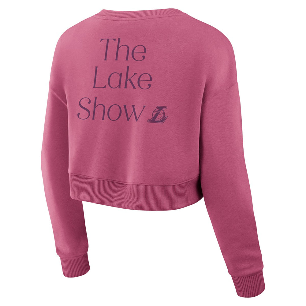 Los Angeles Lakers Women's Studio Tri-Blend Cropped Pullover Sweatshirt Discount