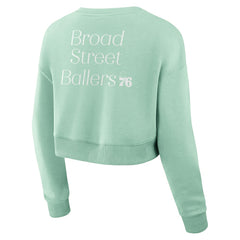 Philadelphia 76ers Women's Studio Tri-Blend Cropped Pullover Sweatshirt For Sale