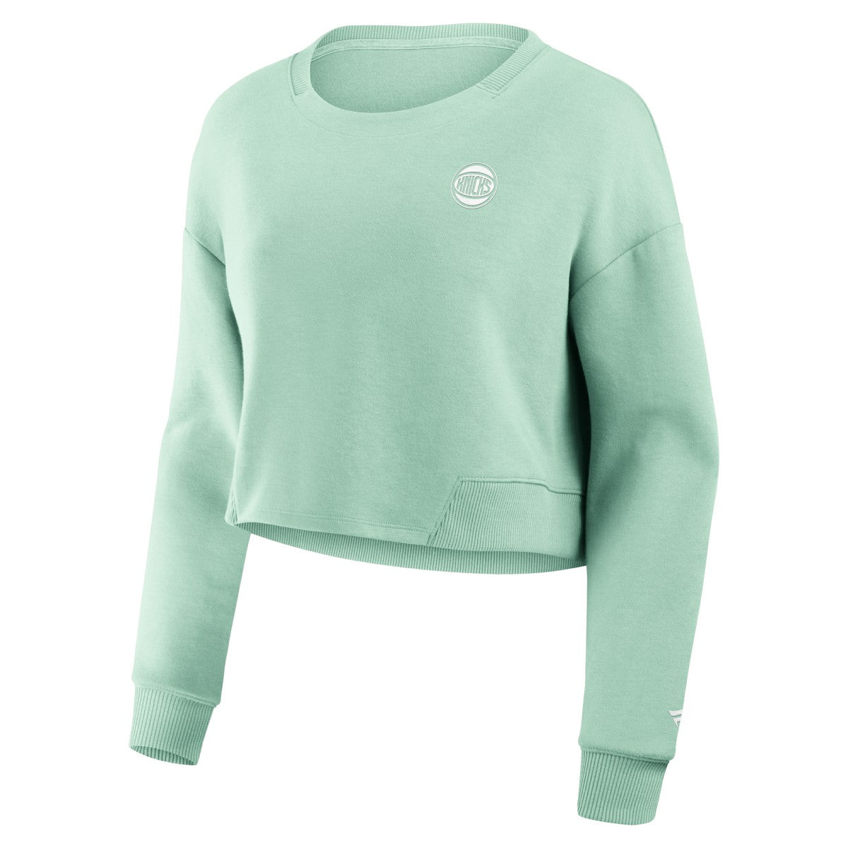 New York Knicks Women's Studio Tri-Blend Cropped Pullover Sweatshirt Online