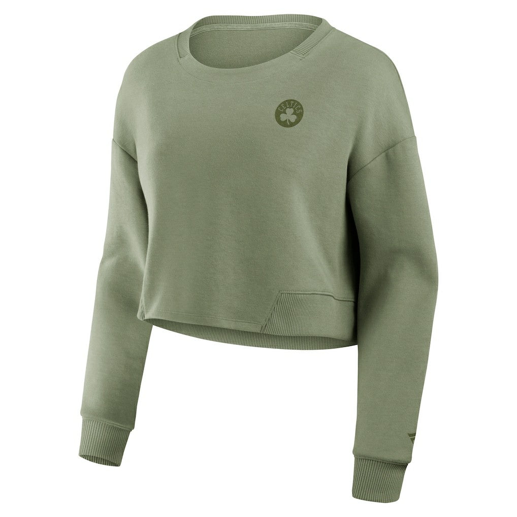 Boston Celtics Women's Studio Tri-Blend Cropped Pullover Sweatshirt Online