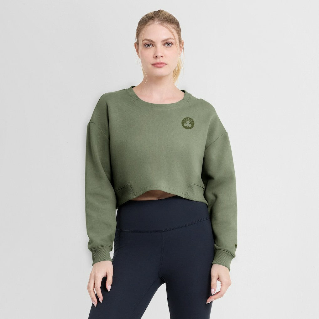 Boston Celtics Women's Studio Tri-Blend Cropped Pullover Sweatshirt Online
