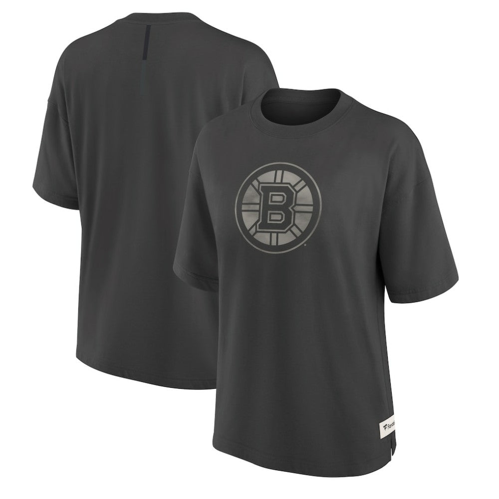 Boston Bruins Fanatics Women's Oversized Elements Raw Edge Future Ground T-Shirt For Sale