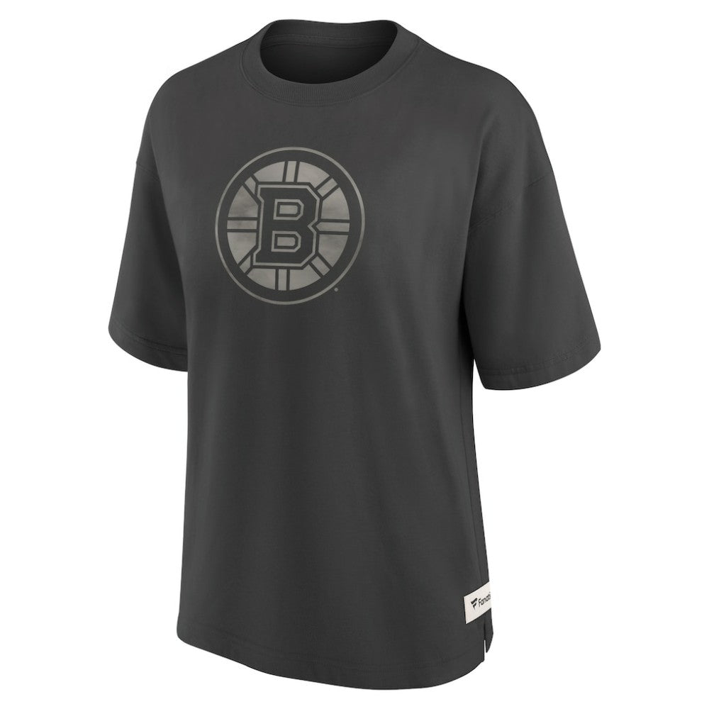 Boston Bruins Fanatics Women's Oversized Elements Raw Edge Future Ground T-Shirt For Sale