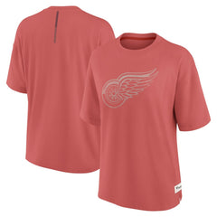 Detroit Red Wings Fanatics Women's Oversized Elements Raw Edge Future Ground T-Shirt On Sale