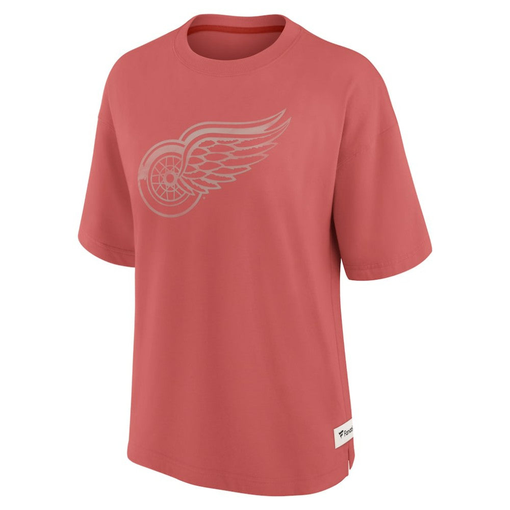 Detroit Red Wings Fanatics Women's Oversized Elements Raw Edge Future Ground T-Shirt On Sale