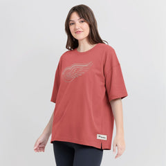 Detroit Red Wings Fanatics Women's Oversized Elements Raw Edge Future Ground T-Shirt On Sale