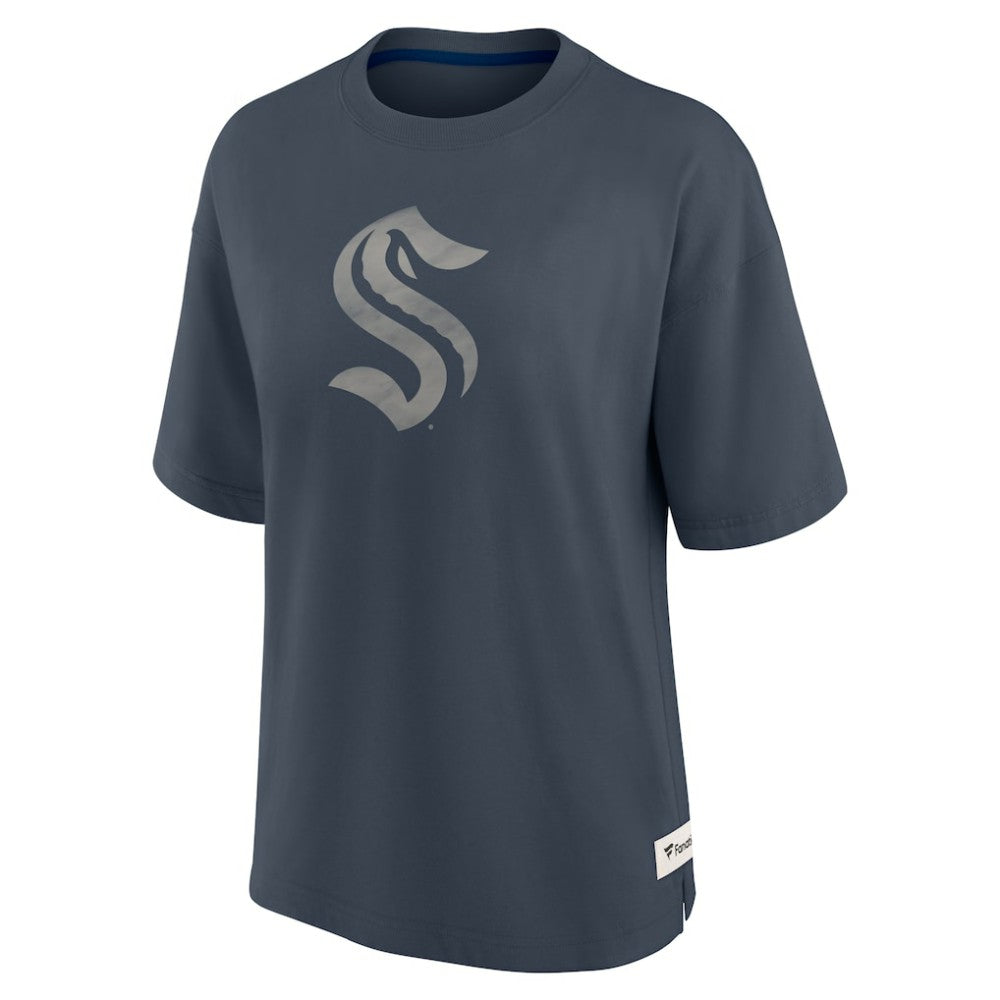 Seattle Kraken Fanatics Women's Oversized Elements Raw Edge Future Ground T-Shirt Online