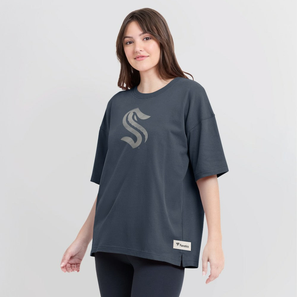 Seattle Kraken Fanatics Women's Oversized Elements Raw Edge Future Ground T-Shirt Online