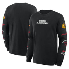 Chicago Blackhawks Fanatics Boxed In Legacy Long Sleeve T-Shirt On Sale