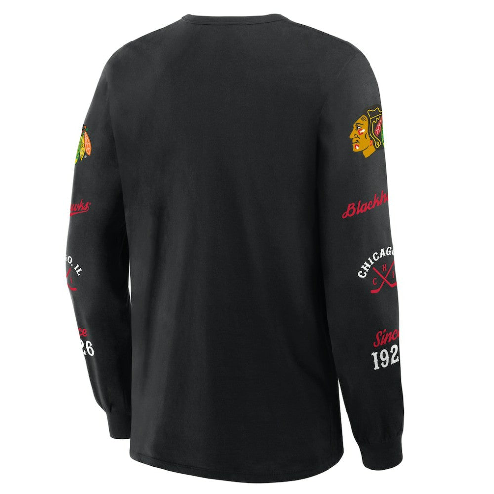Chicago Blackhawks Fanatics Boxed In Legacy Long Sleeve T-Shirt On Sale