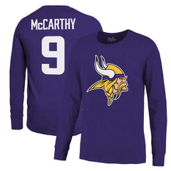 Minnesota Vikings  J.J. McCarthy  Majestic Threads Name & Number Long Sleeve T-Shirt