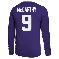 Minnesota Vikings  J.J. McCarthy  Majestic Threads Name & Number Long Sleeve T-Shirt
