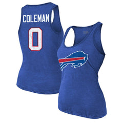 Buffalo Bills  Keon Coleman  Majestic Threads Women's Name & Number Tri-Blend Scoop Neck Tank Top