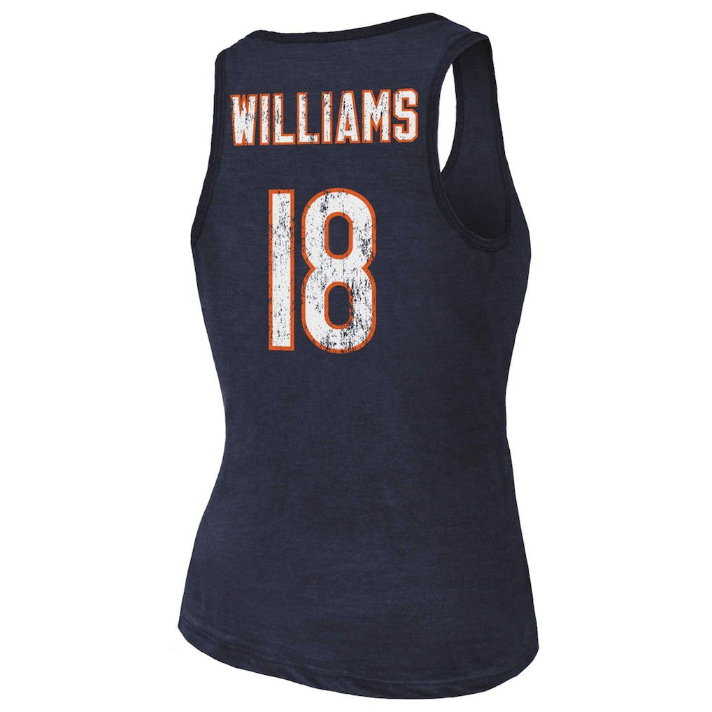 Chicago Bears  Caleb Williams  Majestic Threads Women's Name & Number Tri-Blend Scoop Neck Tank Top
