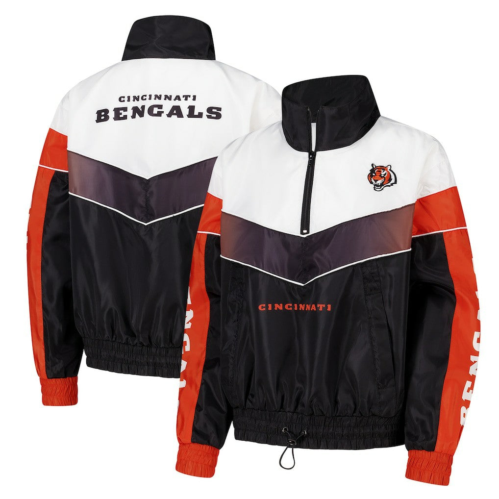 Cincinnati Bengals  The Wild Collective Women's 1/4 Zip Track Jacket