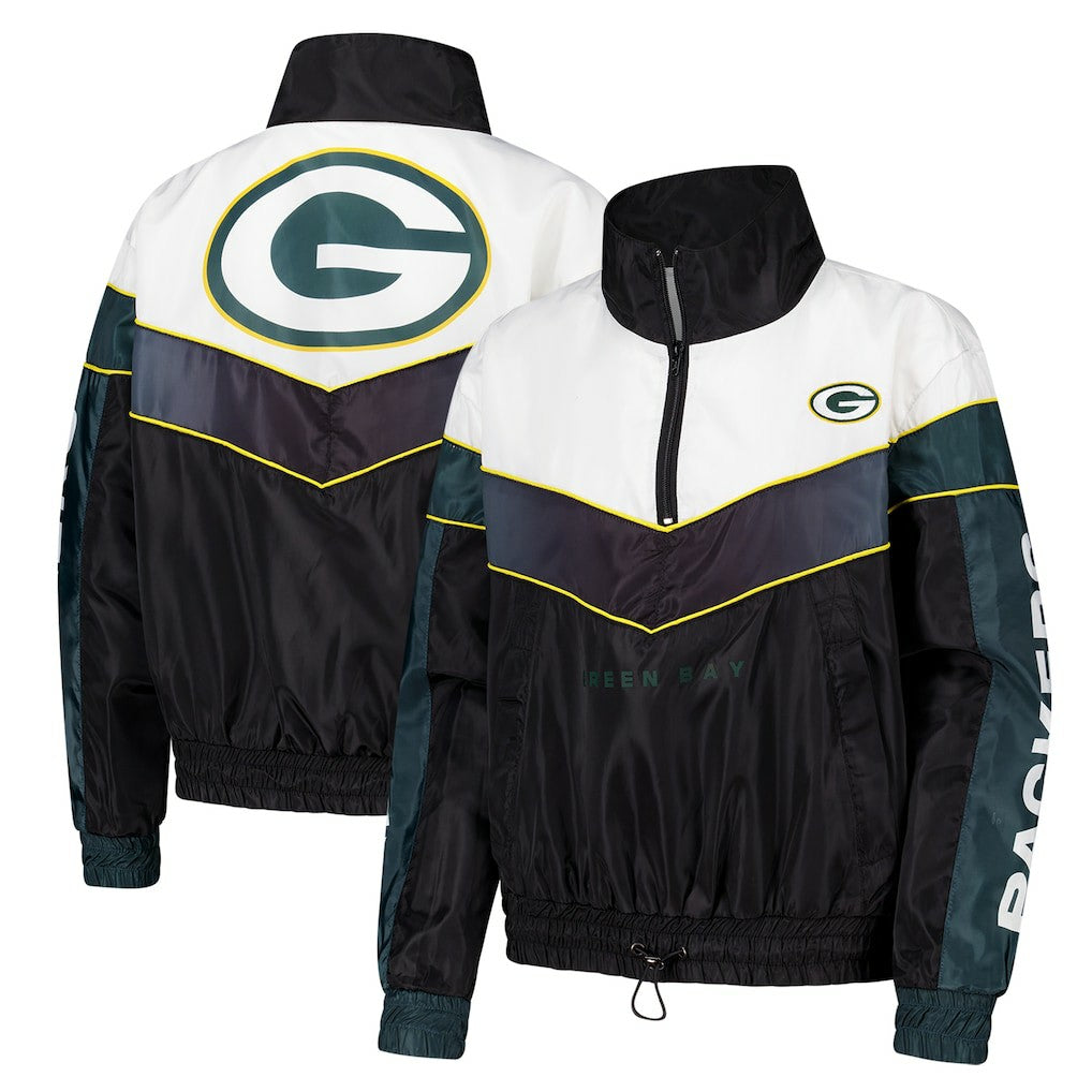 Green Bay Packers  The Wild Collective Women's 1/4 Zip Track Jacket