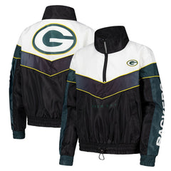Green Bay Packers  The Wild Collective Women's 1/4 Zip Track Jacket