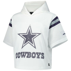 Dallas Cowboys  The Wild Collective Women's Mesh Short Sleeve Hoodie T-Shirt