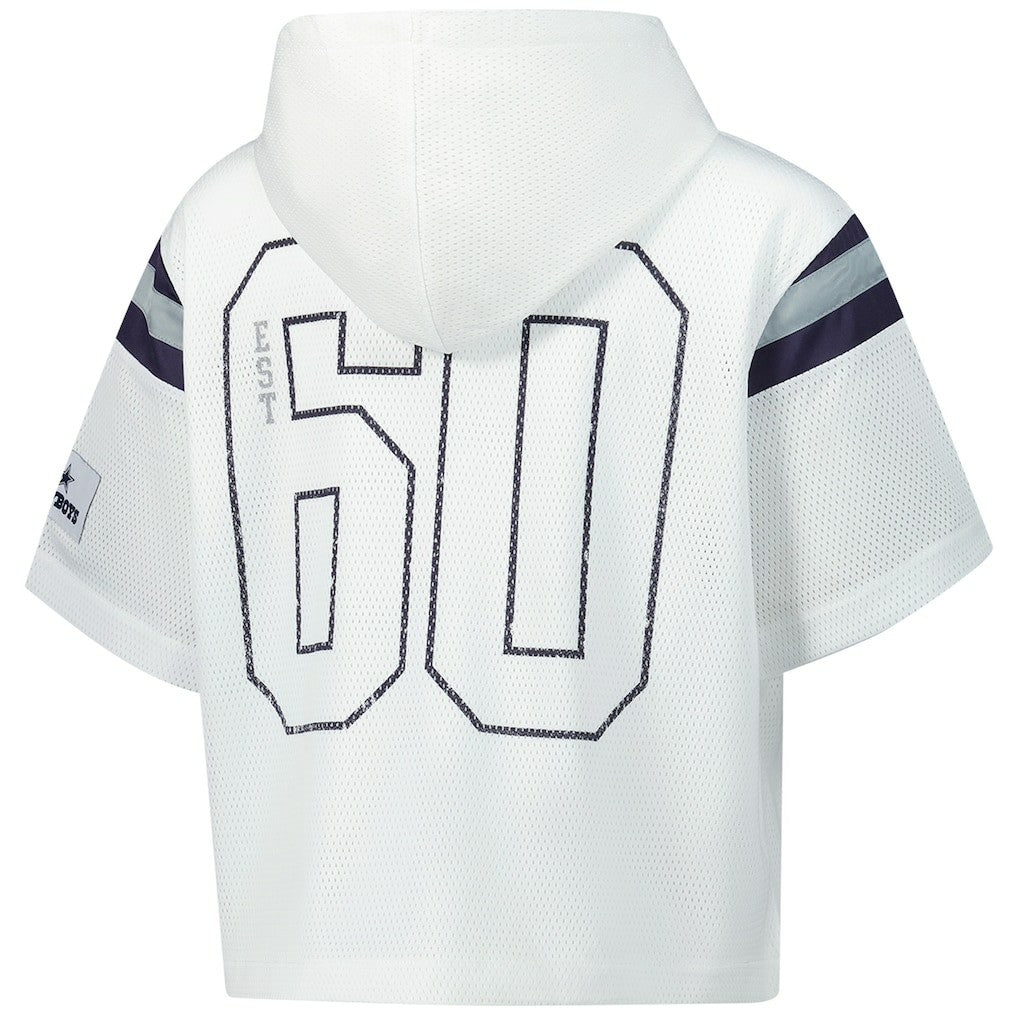 Dallas Cowboys  The Wild Collective Women's Mesh Short Sleeve Hoodie T-Shirt