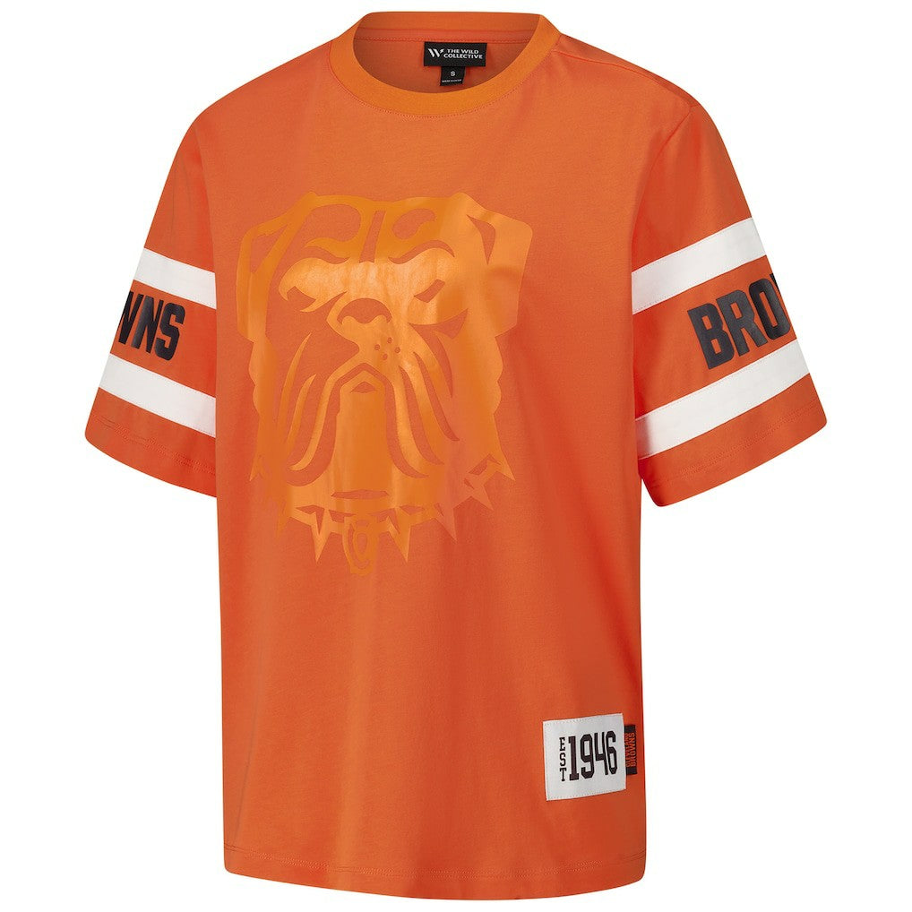 Cleveland Browns  The Wild Collective Women's Drop Shoulder T-Shirt