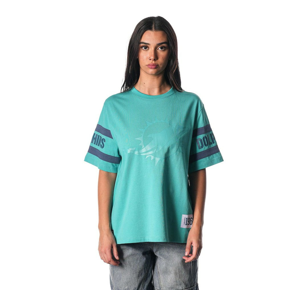 Miami Dolphins  The Wild Collective Women's Drop Shoulder T-Shirt