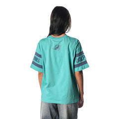 Miami Dolphins  The Wild Collective Women's Drop Shoulder T-Shirt