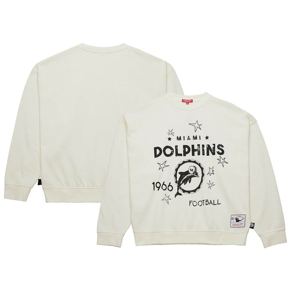 Miami Dolphins Mitchell & Ness Women's Throwback Logo 3.0 Pullover Sweatshirt