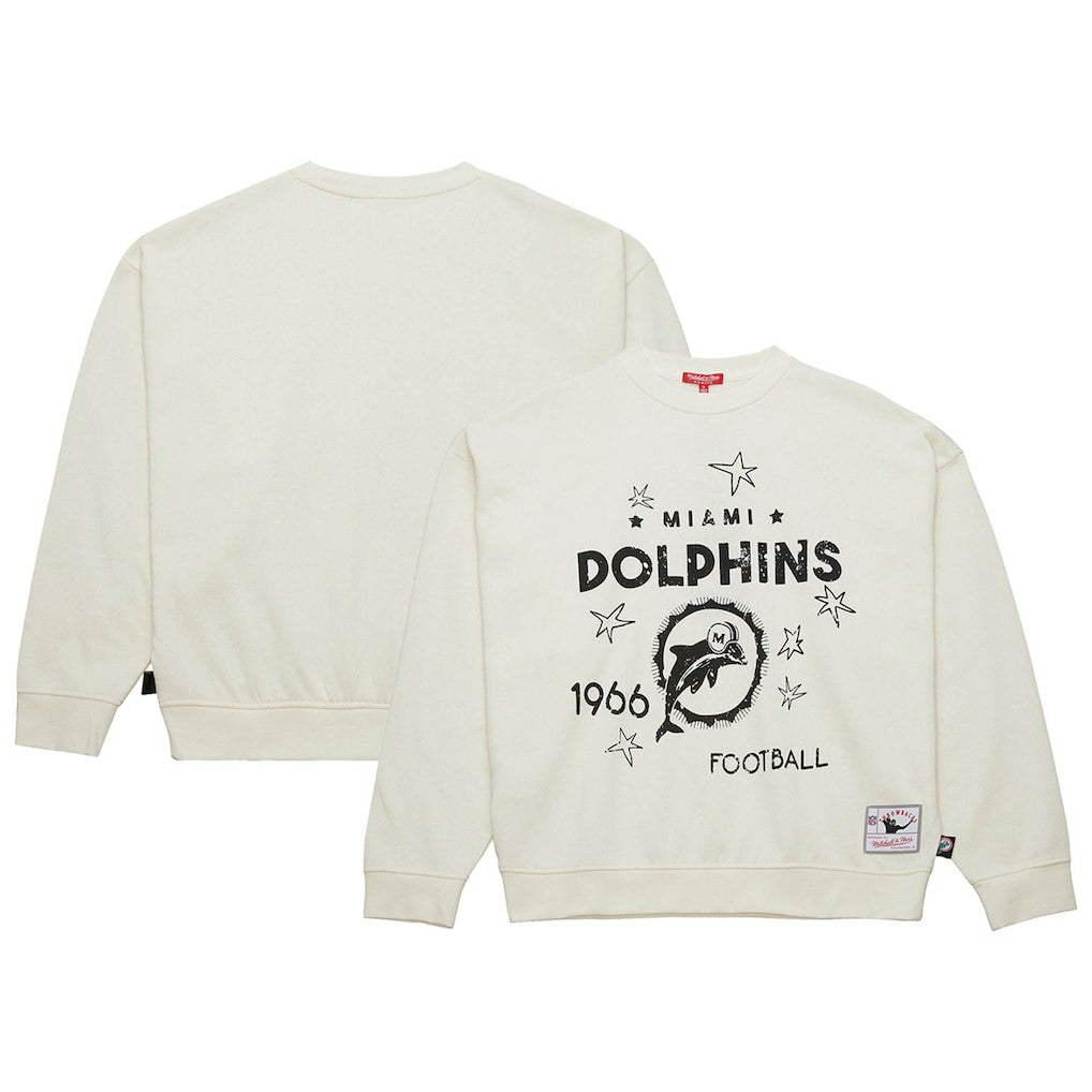 Miami Dolphins Mitchell & Ness Women's Throwback Logo 3.0 Pullover Sweatshirt