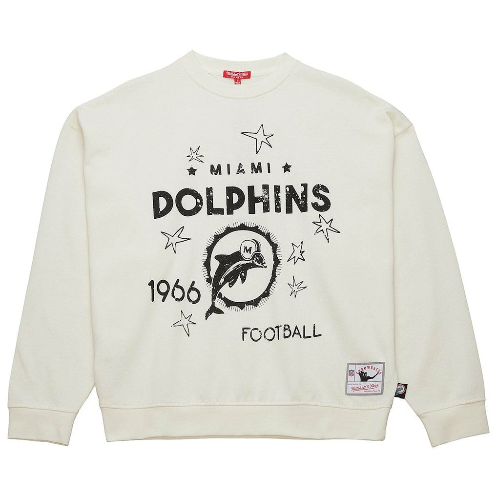 Miami Dolphins Mitchell & Ness Women's Throwback Logo 3.0 Pullover Sweatshirt