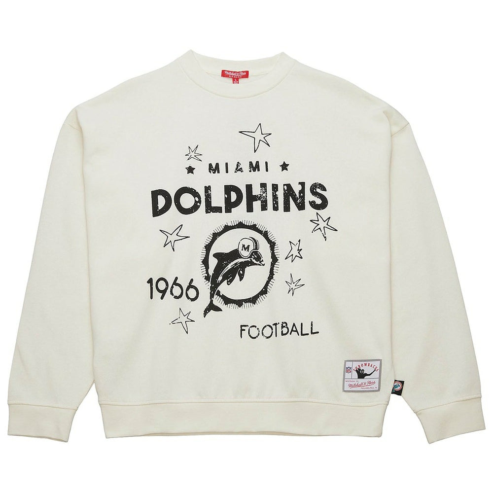 Miami Dolphins Mitchell & Ness Women's Throwback Logo 3.0 Pullover Sweatshirt