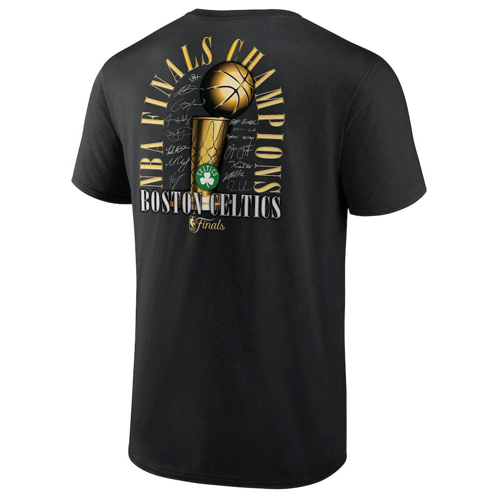 Boston Celtics 2024 NBA Finals Champions Big & Tall Fade Away Jumper Roster Signature T-Shirt Discount