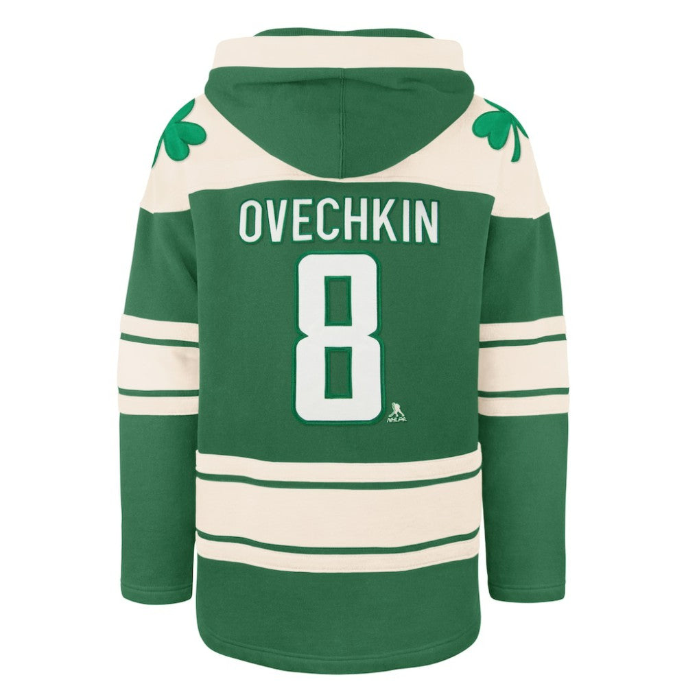 Alexander Ovechkin Washington Capitals '47 St. Patrick's Day Player Name & Number Lacer Pullover Hoodie For Sale