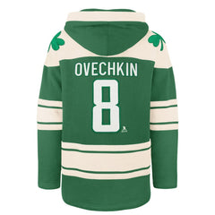 Alexander Ovechkin Washington Capitals '47 St. Patrick's Day Player Name & Number Lacer Pullover Hoodie For Sale