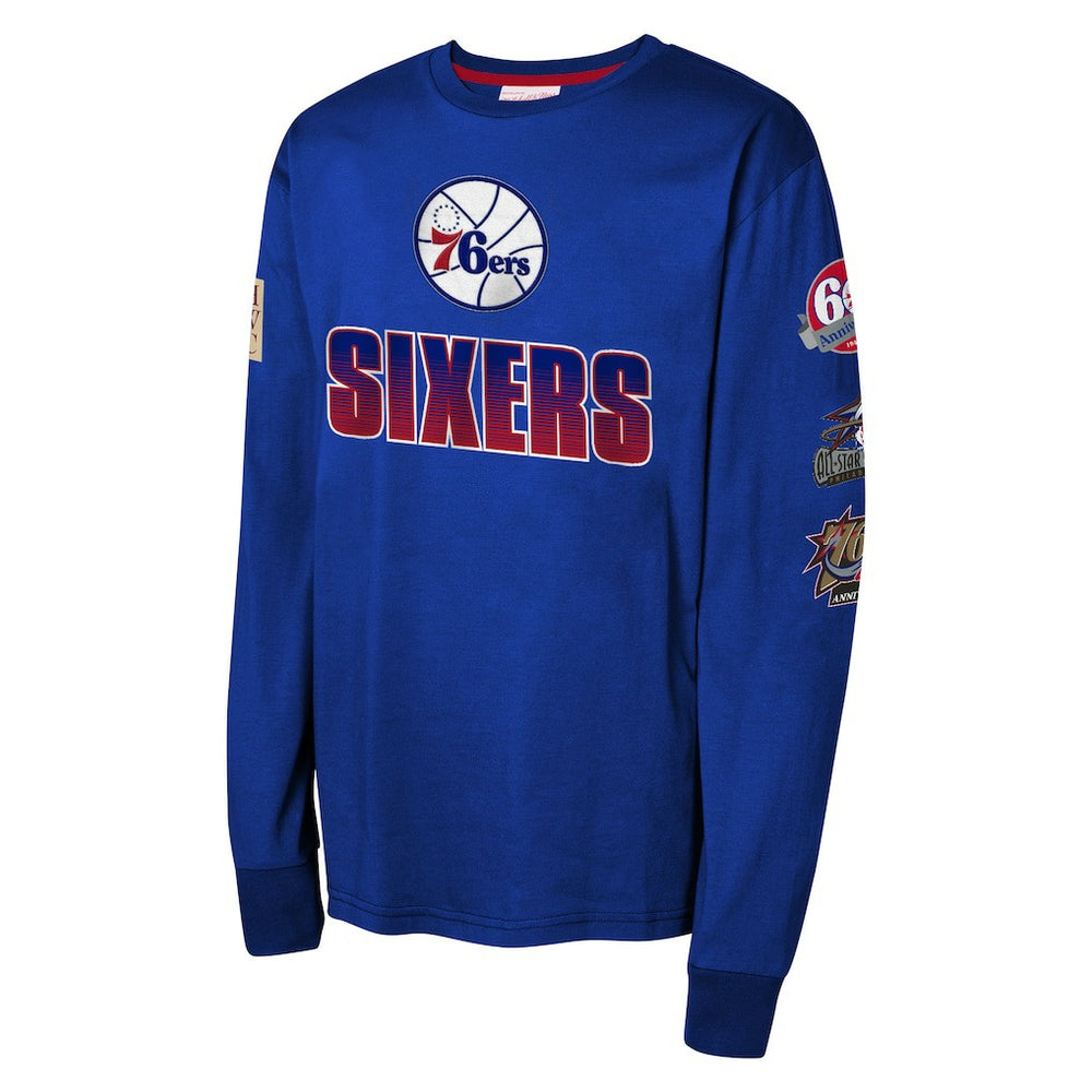 Philadelphia 76ers Youth Hardwood Classics All Over Long Sleeve T-Shirt Outlet