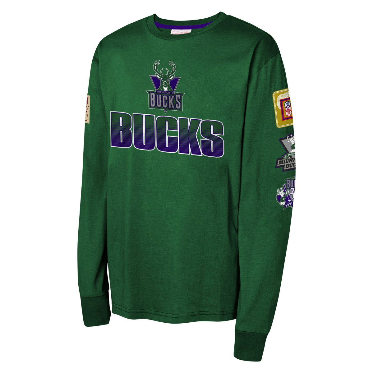 Milwaukee Bucks Youth Hardwood Classics All Over Long Sleeve T-Shirt Discount