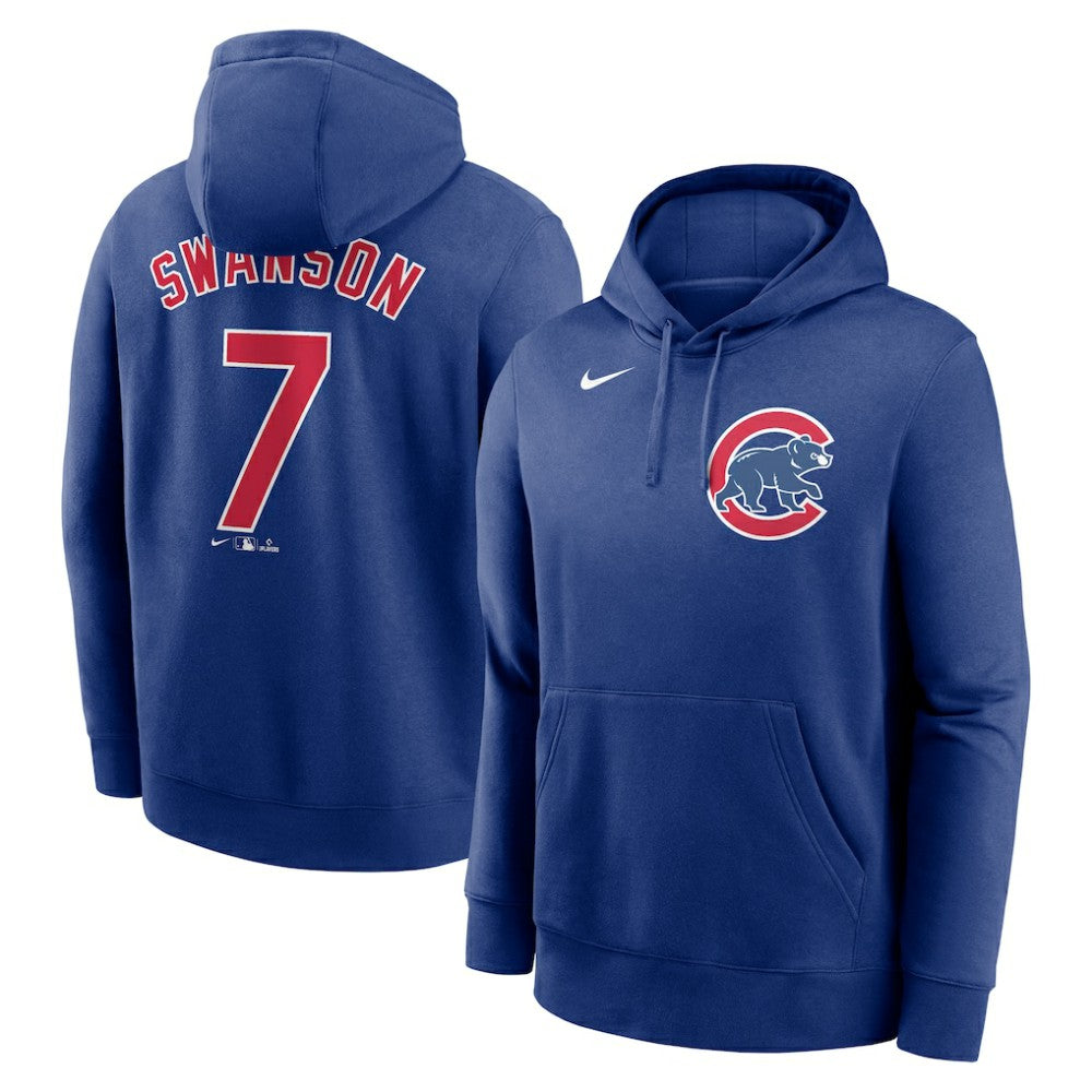 Dansby Swanson Chicago Cubs Nike Player Name & Number Club Pullover Hoodie | MLB Shop