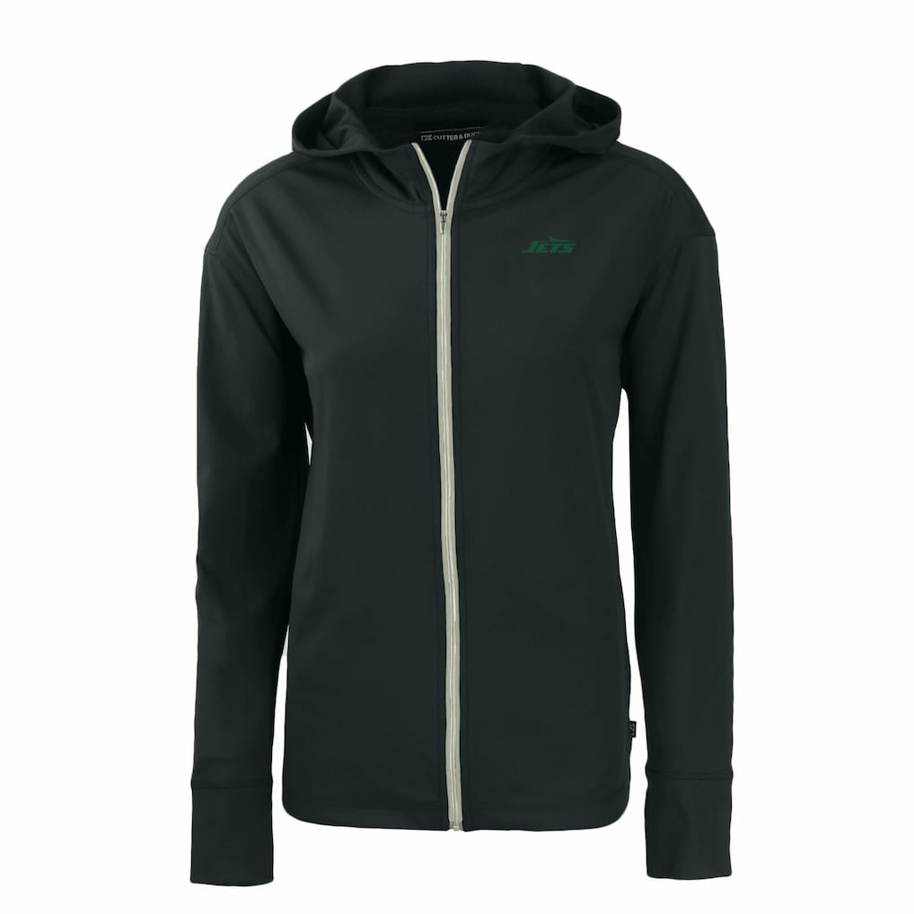 New York Jets  Cutter & Buck Women's Primary Logo Daybreak Eco Recycled Full-Zip Hoodie Jacket