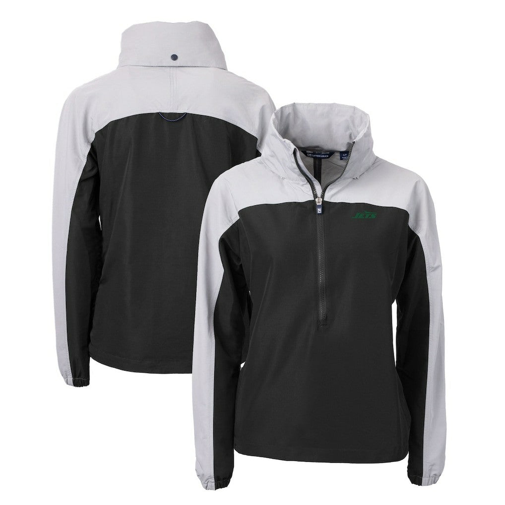 New York Jets  Cutter & Buck Women's Primary Logo Charter Eco Recycled Half-Zip Hoodie Anorak Jacket