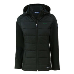 New York Jets  Cutter & Buck Women's Primary Logo Evoke Hybrid Eco Softshell Recycled Full-Zip Hoodie Jacket