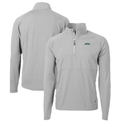 New York Jets  Cutter & Buck Primary Logo Adapt Eco Knit Hybrid Recycled Raglan Quarter-Zip Top